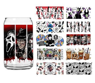 China Wholesale Eco-Friendly Dtf UV Mug Wraps Popular Halloween UV-dtf Wraps Where Mug Transfers For 16oz 20oz 24oz Mugs Libbey for sale