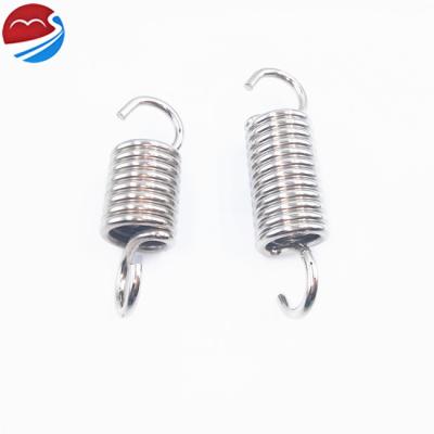 China Custom High Strength Flat Spiral Extension 65Mn Hook Tension Spring Coil Double For Door for sale