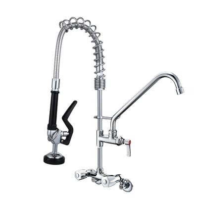 China Modern Affordable 360 ​​Degrees Wall Mounted Kitchen Faucet Feature 2 Extension Sprayer Faucet for sale