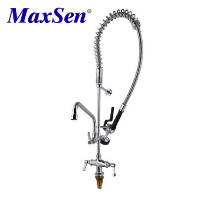 China High Mount Modern Arc Deck Brass Cartridge UPC Certified Commercial Pre Rinse Restaurant Kitchen Faucet With 360 Degree Swing Spout for sale