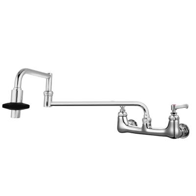 China Modern UPC NSF Wall Mount Double Handles Kitchen Sink Pot Filler Faucet / Faucet With Folding Spout for sale