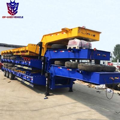 China Gooseneck low bed truck trailer 13m low bed truck trailer for Saudi Arabia for sale