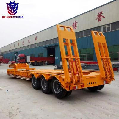 China Brand New Truck Trailer Axles 60 3 80 100tons Lowbed Semi Trailer Truck For Sale for sale