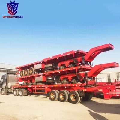 China Hot Sale 40ft Truck Trailer Flatbed Container Truck Semi Trailer Malaysia Price In India for sale