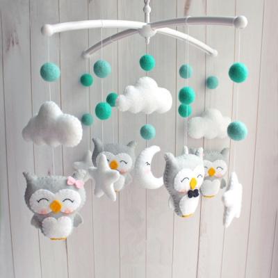 China Eco-Friendly Crib Mobile Series Sky Wood Frame Hanging Stars, Clouds, Cribs Kids Children Dolls Felt Baby Mobile for sale