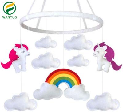 China Unicorn Wooden Crib Baby Mobile cute eco-friendly handmade custom made eco-friendly felt hanging with toys for babies for sale