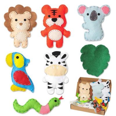 China Eco-friendly Felt Fabric Stuffed Toys Felt Animals Ornaments Felt Tiger Handmade Needle Felt Toys For Children for sale