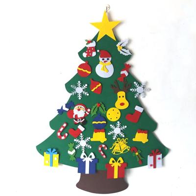 China 2021 HOT SALE Christmas Decoration Eco-friendly Kids Felt Christmas Tree With 30pcs Hanging Ornaments for sale