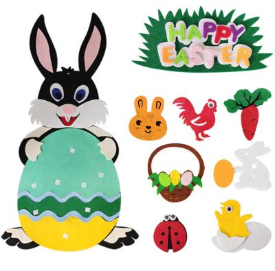 China Factory Direct Sale Eco-Friendly Felt Easter Decoration Rabbit And Hanging Eggs Felt for sale