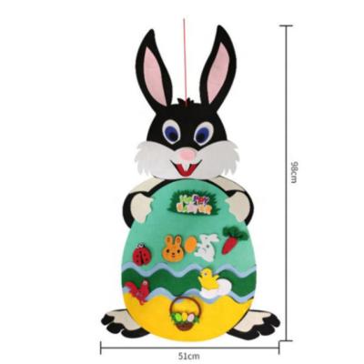 China Eco - Friendly Easter Home Decoration Felt Bunny / Egg Wreath for sale