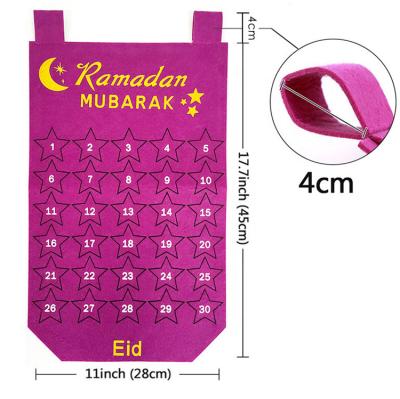 China Eco-friendly Felt Countdown Eid Ramadan Mubarak Calendar For Ramadan And Eid Mubarak Ramadan Decorations for sale