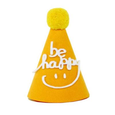 China Eco-friendly Party Hat Felt Party Supplies Happy Birthday Cake Candle Girl Boy Hat for sale