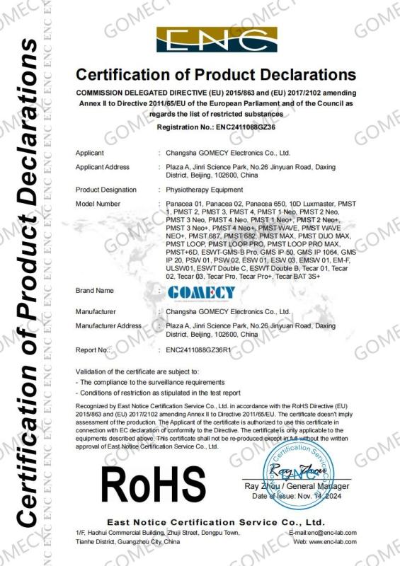 CE-ROHS - Changsha GOMECY Electronics Limited