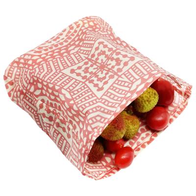 China Factory Price Manufacturer Suppliercustomized Printed Beeswax Reusable Washable Eco Friendly Sustainable Food Wrap Bag for sale