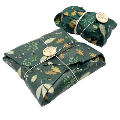 China Reusable Washable Eco Friendly Zero Viable Waste Cotton Beeswax Natural Organic Food Sandwich Buttons Storage Wrap for sale