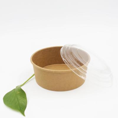 China Disposable 20oz Paper Salad Bowl With PET Lid for sale