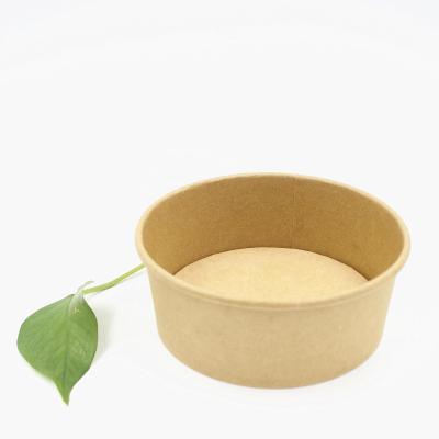 China 1000ml Disposable Kraft Paper Salad Bowl for sale