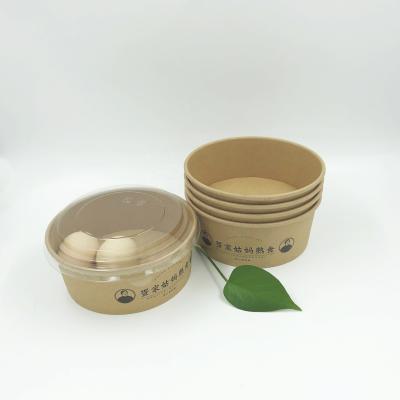 China Disposable 750ml Salad Bowl With Lid PET Paper Bowl for sale