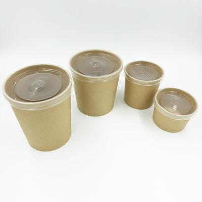 China 8oz 12oz 16oz 26oz 32oz Soup Disposable Takeout Paper Cup With Plastic Lid for sale