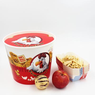 China 150oz Single Wall Disposable Paper Buckets For Food Fried Chicken Bucket for sale