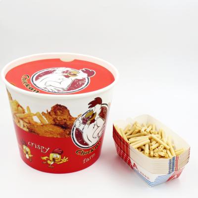 China 150oz Eco Friendly Disposable Food Container Paper Bucket for sale