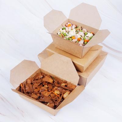 China 1300ml Disposable Food Grade Paper Box Disposable Packaging Fast Food Supplies for sale