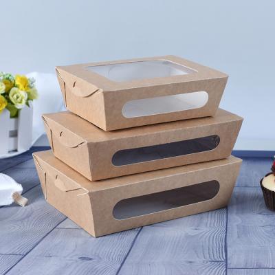 China Salad Disposable Take Out Box With Window Paper Take Out Box for sale