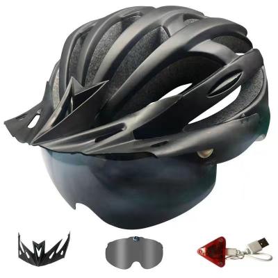 China NEW Bicycle Cycling Helmet LED Intergrally-Mold Rechargeable Light Adult Cycling Helmet Specialize Bike Helmet for sale