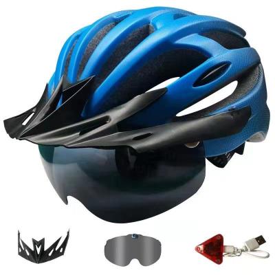 China Built in NEW Taillight Bike Helmet Motorcycle Helmet with Taillight USB Intergrally-mold Rechargeable Bicycle Helmet for sale