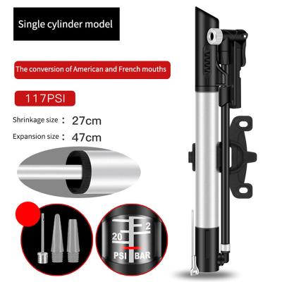 China Inflat Bike Bicycle Tire Or Other Inflatable Balls Titanium Alloy Mini Bike Pump Material 117 PSI High Pressure Portable Bike Pump for sale