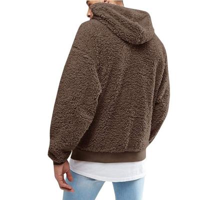 China 2021 New Arrival Anti-wrinkle lambswool sweater hooded plush plus fleece hood men's hoodies custom hooded sweater for sale