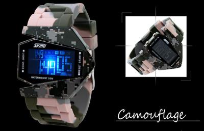 China Multifunction LCD EL Backlight Watch 12 / 24 hour Electronic Watch for sale