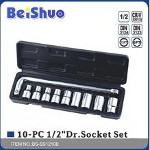 China steel with chromed material 10pcs Socket Wrench Set hand tool for sale