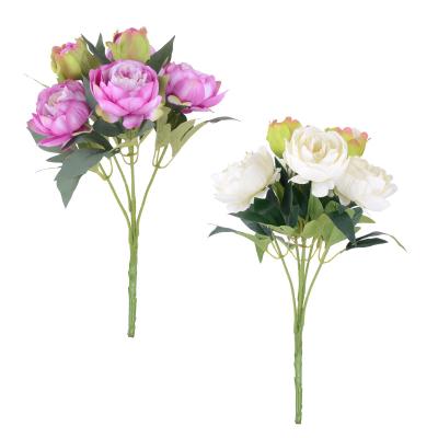 China Wholesale Europe Peony Hotel Mall Decoration Home Wholesale Artificial Plastic Handmade Flowers Artificial Flowers for sale