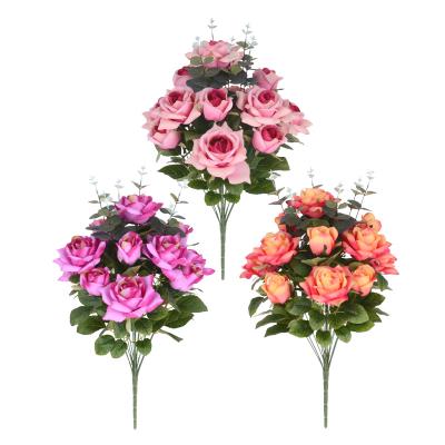 China Europe rose artificial flower decorations for home rose wedding flowers decorations rose artificial flower wedding for sale