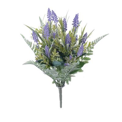 China Plastic Artificial Plants Handmade Artificial Decoration Flowers Europe Lavender Plastic Flower For Home Decor for sale