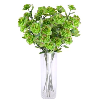 China Wholesale Europe Green Plant Artificial Single Money Leaves Plastic Artificial Flower For Home Decor for sale