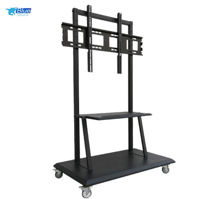 China Office Hotel Meeting Room Cart High Quality Black Mobile Height Adjustable Rolling TV Mobile Cart for sale