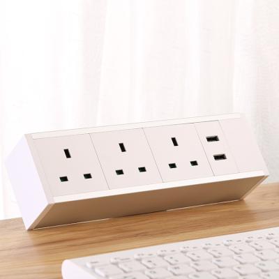 China Flange Power Socket Residential / General Purpose Desk Mounted Tabletop Socket For Office Furniture for sale