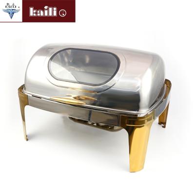 China Shake Chinese Cheap Hotel Cylinder Desk Restaurant Food Warmers Buffet Stove Supply Factory Obvious Chafing Dish For Sale for sale