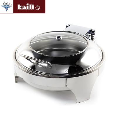 China High quality restaurant/buffet/party factory price stainless steel food warmer lid serving glass chafing dish for sale