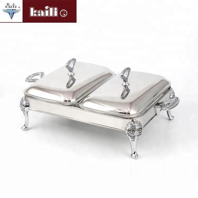 China Double Pan Food Trade Double Pan Food Pan Pyrex Food Warmer With Glass Dish for sale