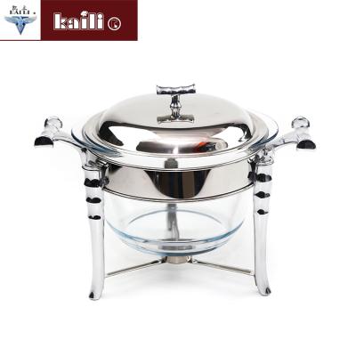 China Hot Good Quality Hot Sale Restaurant Restaurant Food Pan Design Stainless Steel Beetle Buffet Chafing Dish Round Food Warmer Hotel Glass for sale