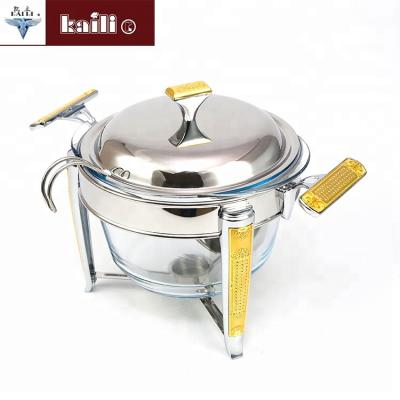 China Large Saucepan 4pcs Capacity Stainless Steel Chafing Dish Buffet Food Heater Viable Commercial High End Wholesale for sale