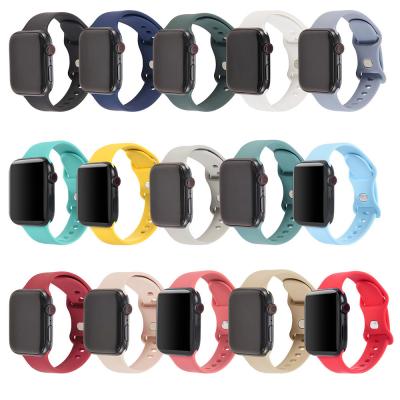 China Silicone Silicone Band For Apple Watch Strap 44mm 40mm 42mm 38mm Iwatch Series 3 42mm Wristband Sports Strap Smartwatch Se Strap 4 5 6 for sale