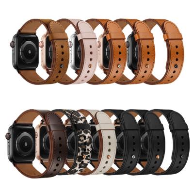 China Leather Strap For Apple Watch Band 44mm 40mm 42mm 38mm Strap Iwatch 3 44mm Strap Smartwatch Accessories 4 5 Se 6 7 for sale