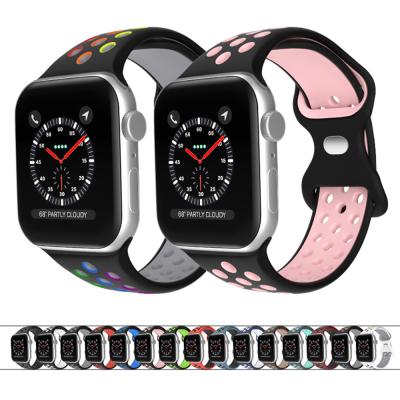 China Silicone For Apple Watch Band For Apple Watch Strap Silicone Sport Milanese Nylon Smart Watch Bands Accessories 38mm 40mm 42mm 44mm for sale