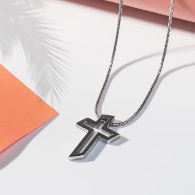 China High Shiny Polished Stainless Steel Religious Plated Cross Necklace Of Christian Faith Jesus Crucifix Jewelry For Women for sale