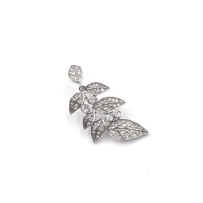 China New Arrival Hot Selling High Polished Shiny Cubic Zirconia Leaf Shape Earrings Women Jewelry Stud Earrings for sale