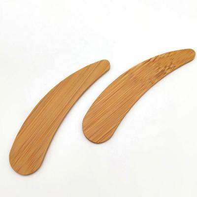 China Eco-Friendly Wholesale Natural Cosmetics Eco-friendly Mini Wooden Scoop Bamboo Face Cream Spatula for sale